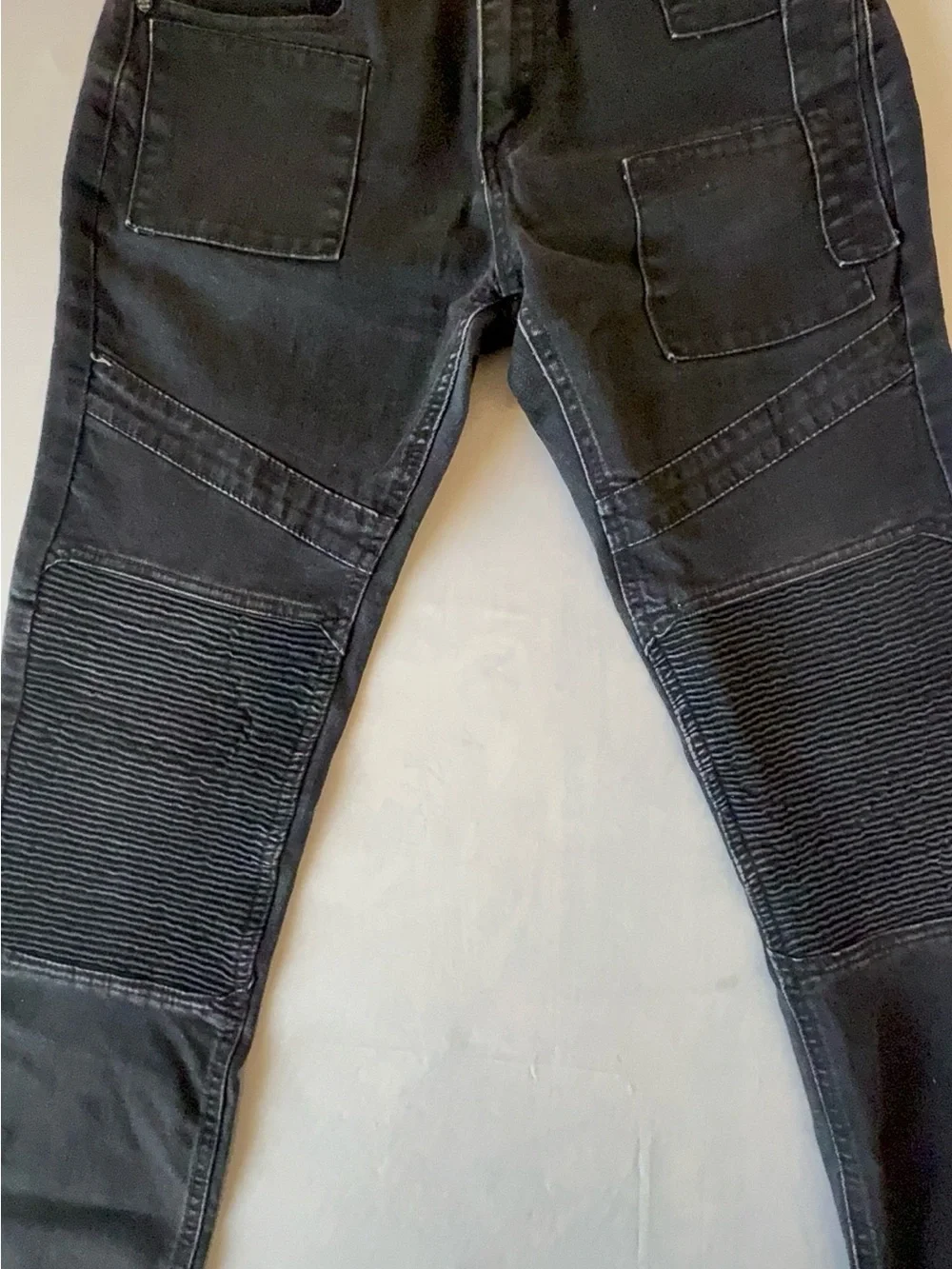 Slim Moto-Style Men's Jeans in Black